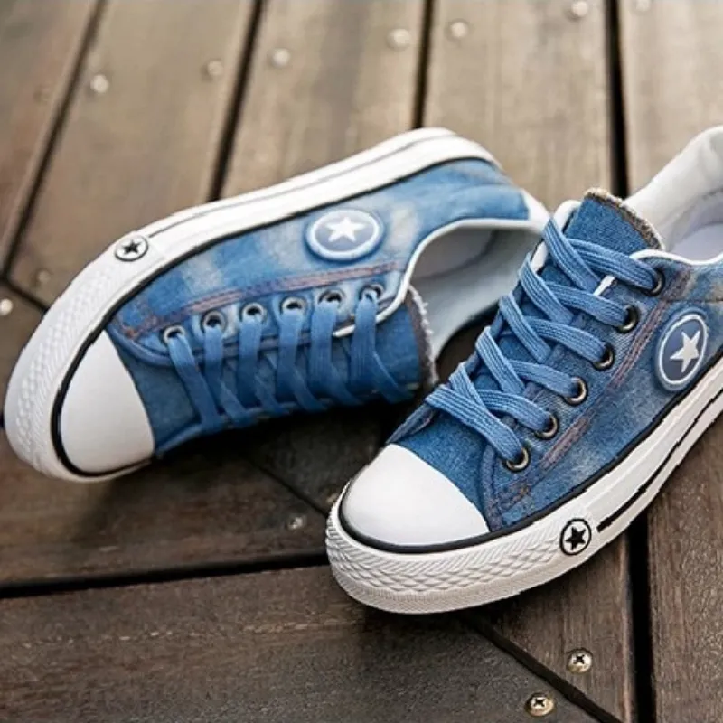 Women's Summer Denim Lace Up Sneakers