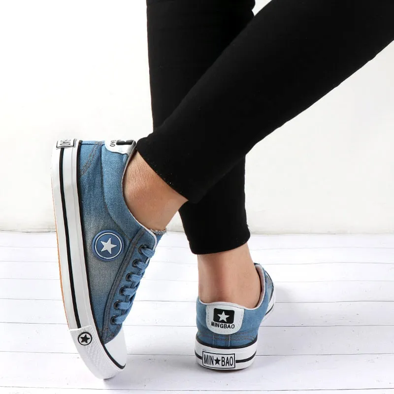 Women's Summer Denim Lace Up Sneakers