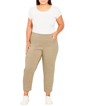 Zuri Cropped Pull On Pant | Brown / Ivory